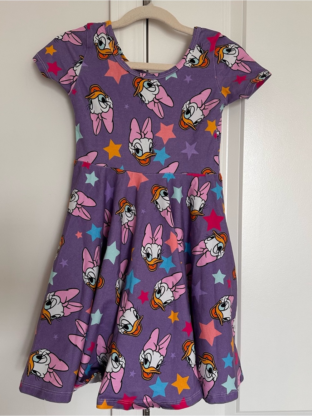 Kids Purple Daisy Duck Print Twirl Dress